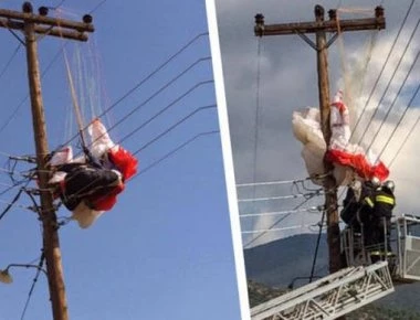 Βοιωτία: Συναγερμός για αιωροπτεριστή που μπλέχτηκε σε καλώδια